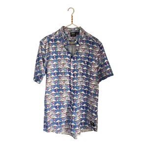 WESC Oden Shroomspiracy Unisex SS Shirt Button Up Mushroom AOP Hippie M